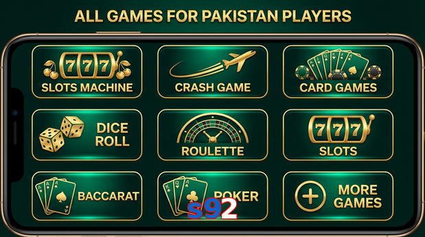 Main screen of S92 games page for PK players